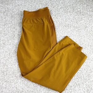 Athleta Brooklyn Ankle Pant Mustard Yellow Ochre Size 14 Tapered Travel Commuter